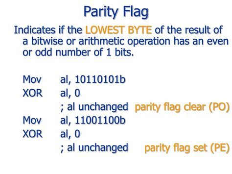 parity flag|Parity Flag vs. Sign Flag .